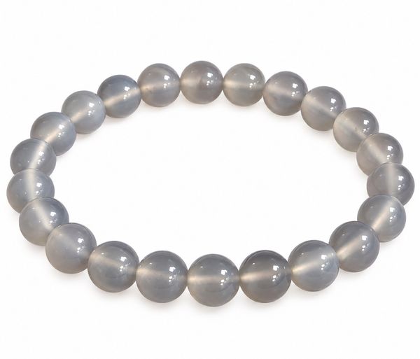 Hovedbilde Agat Grå 8mm Armbånd