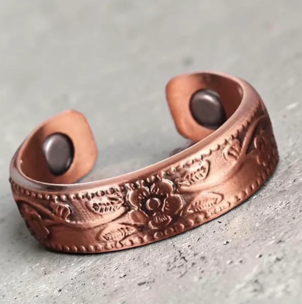 Hovedbilde Kobberring Flower Justerbar